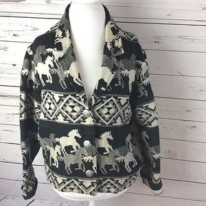 Chicos Design Womens Blazer Jacket Size 2 Aztec